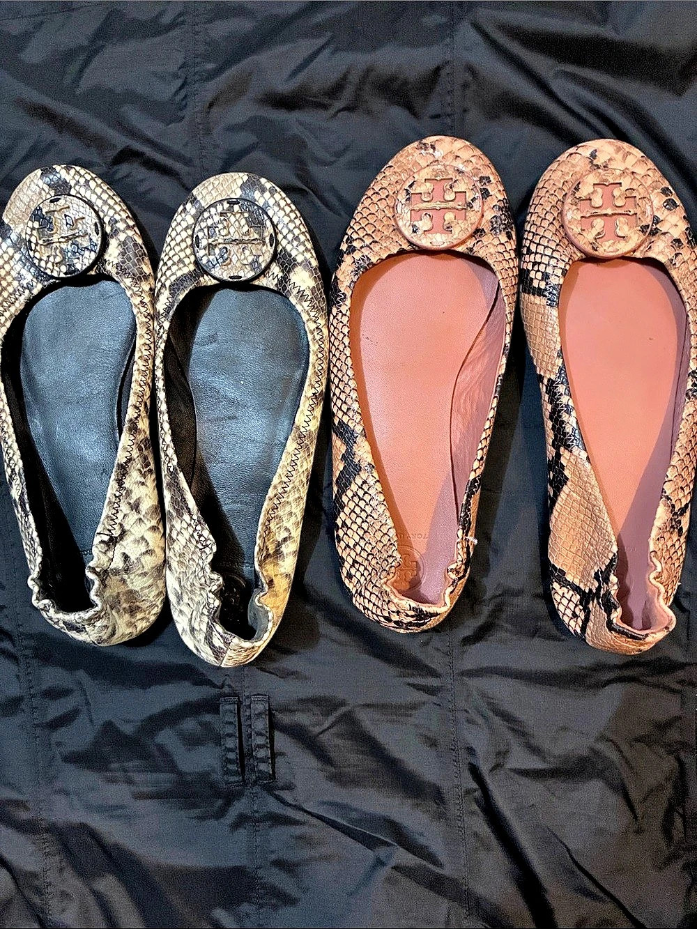 Bundle Tory Burch shoes Minnie Travel Ballet Flat Flats Snake Print